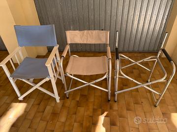 Tre sedie regista richiudibili.