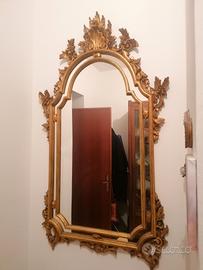 specchiera specchio color oro anni 70 