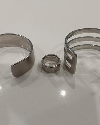 2 bracciali ed un anello di ZABLE s.steel 