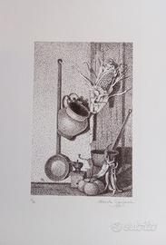 Litografia stampata con torchio a mano