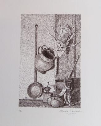 Litografia stampata con torchio a mano