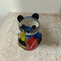 Statuina Orso Panda multicolore in vetro di Murano