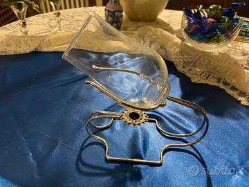 Bicchiere da cognac con supporto e fornelletto