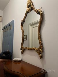 SPECCHIERA BAROCCA CORNICE DORATA INTAGLIATA -