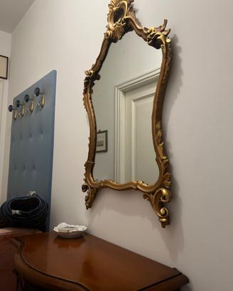 SPECCHIERA BAROCCA CORNICE DORATA INTAGLIATA -