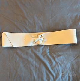 Cintura in pelle color avorio