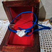 Braccialetto/collana cuore argento - blue