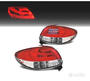 FANALI PER PEUGEOT 206 98-09 LIGHT BAR ROSSO CROMA