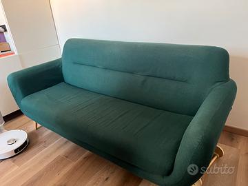 Divano 3 posti verde stile scandinavo