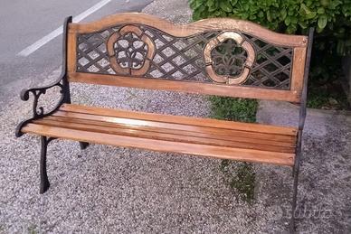 Panca in ghisa e legno