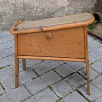 Sgabello lustrascarpe in legno anni 50