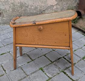 Sgabello lustrascarpe in legno anni 50