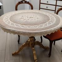 Tovaglia tonda uncinetto cotone beige