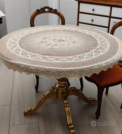 Tovaglia tonda uncinetto cotone beige
