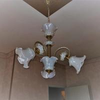 Lampadario oro e madre perla