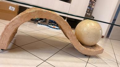 Tavolino da caffè vintage in pietra