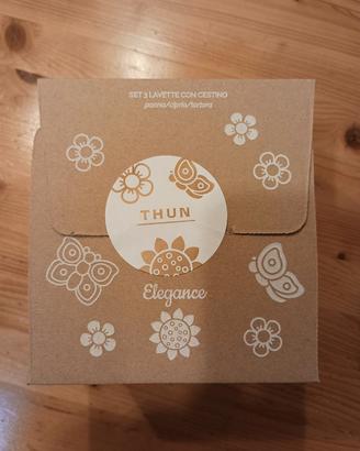 Set 3 lavette con cestino THUN - linea Elegance