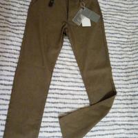 Zara pantalone nuovo marrone slim fit taglia 36 s