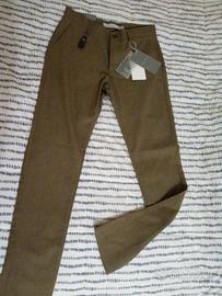 Zara pantalone nuovo marrone slim fit taglia 36 s