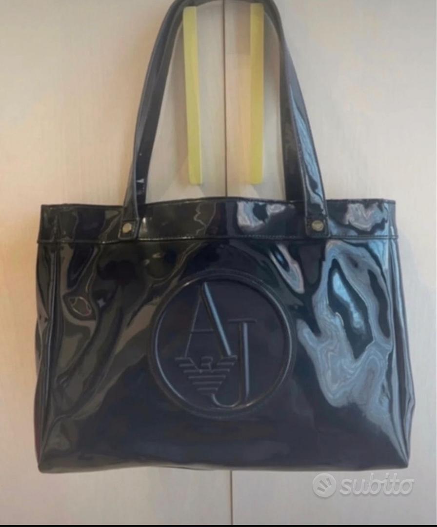 Borsa armani outlet vernice bianca