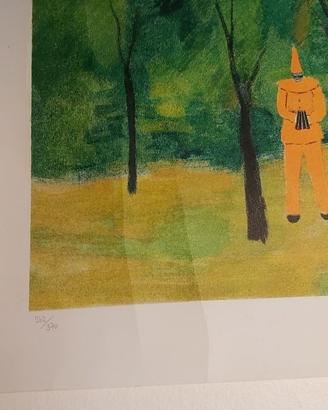 Gianrodolfo D'Accardo litografia le maschere 40 x 