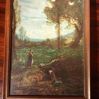 Riproduzione su tela 'Alla Fontana' A.Fontanesi