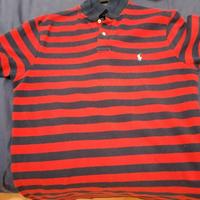 Polo Ralph Lauren a righe blu navy e rosse
