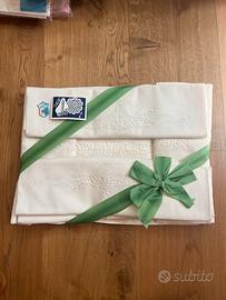 Lenzuola vintage in misto lino Pizzo di Cantu’