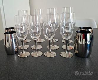16 Bicchieri di cristallo e acciaio AMC  