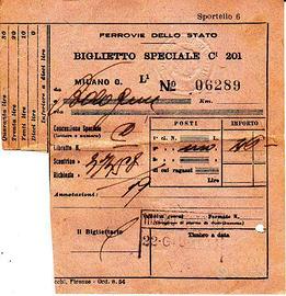 Biglietto speciale FFSS 1945