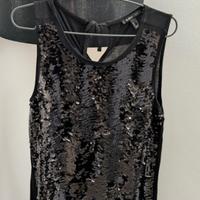 top paillettes nero mango