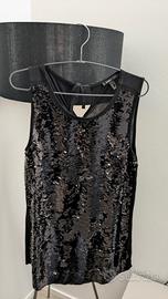 top paillettes nero mango