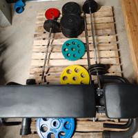 dischi ghisa foro 50 e 25 panca bodysolid manubri 