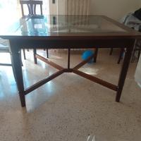 Tavolo legno e cristallo 