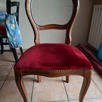 4 sedie classiche legno con sedile imbottito