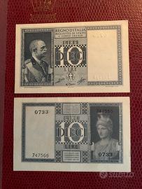 Numerazione consecutiva 10 lire fds