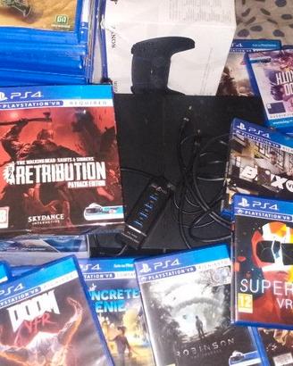 PS4 + VR + AIM + adatt PS5 + 2 move + 47 giochi VR