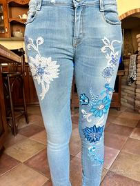 Jeans da donna MET floreali Taglia S come nuovi