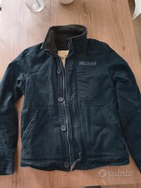 Hollister giacca sherpa blu navy  foderata