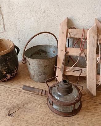 Lotto Oggetti Antichi Rustici / Vintage Contadino