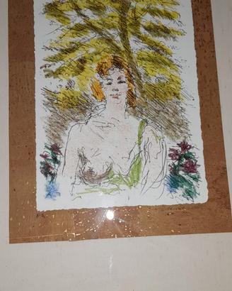 Michele Cascella - litografia busto di donna 