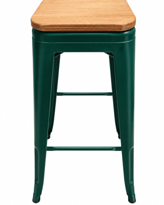 Sgabello alto vintage industrial – Metallo verde e