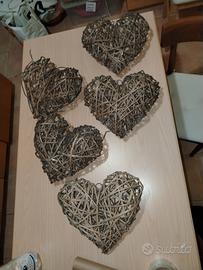 Adorni da Giardino 5 Cuori in Legno
