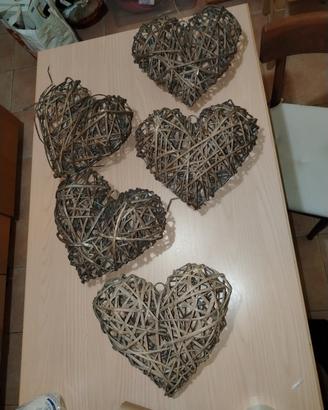 Adorni da Giardino 5 Cuori in Legno