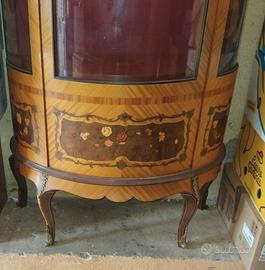 Vetrina mezzalun bombee vintage - Stile Luigi XV (