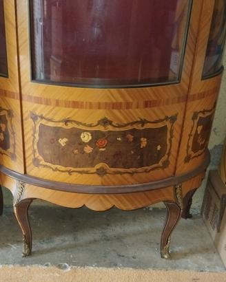 Vetrina mezzalun bombee vintage - Stile Luigi XV (