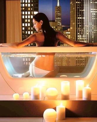 Vasca da bagno con pareti in vetro 185 x 80 x H 60