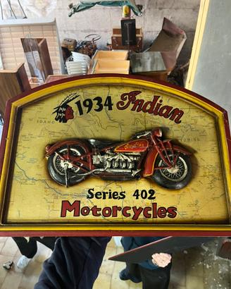 2 Quadri 3d vintage indian motocicle e tabacchi