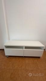 Mobile TV IKEA BESTÅ bianco con cassetti