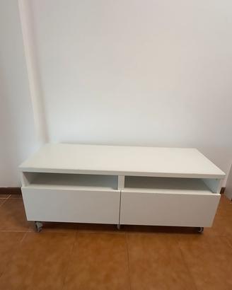 Mobile TV IKEA BESTÅ bianco con cassetti